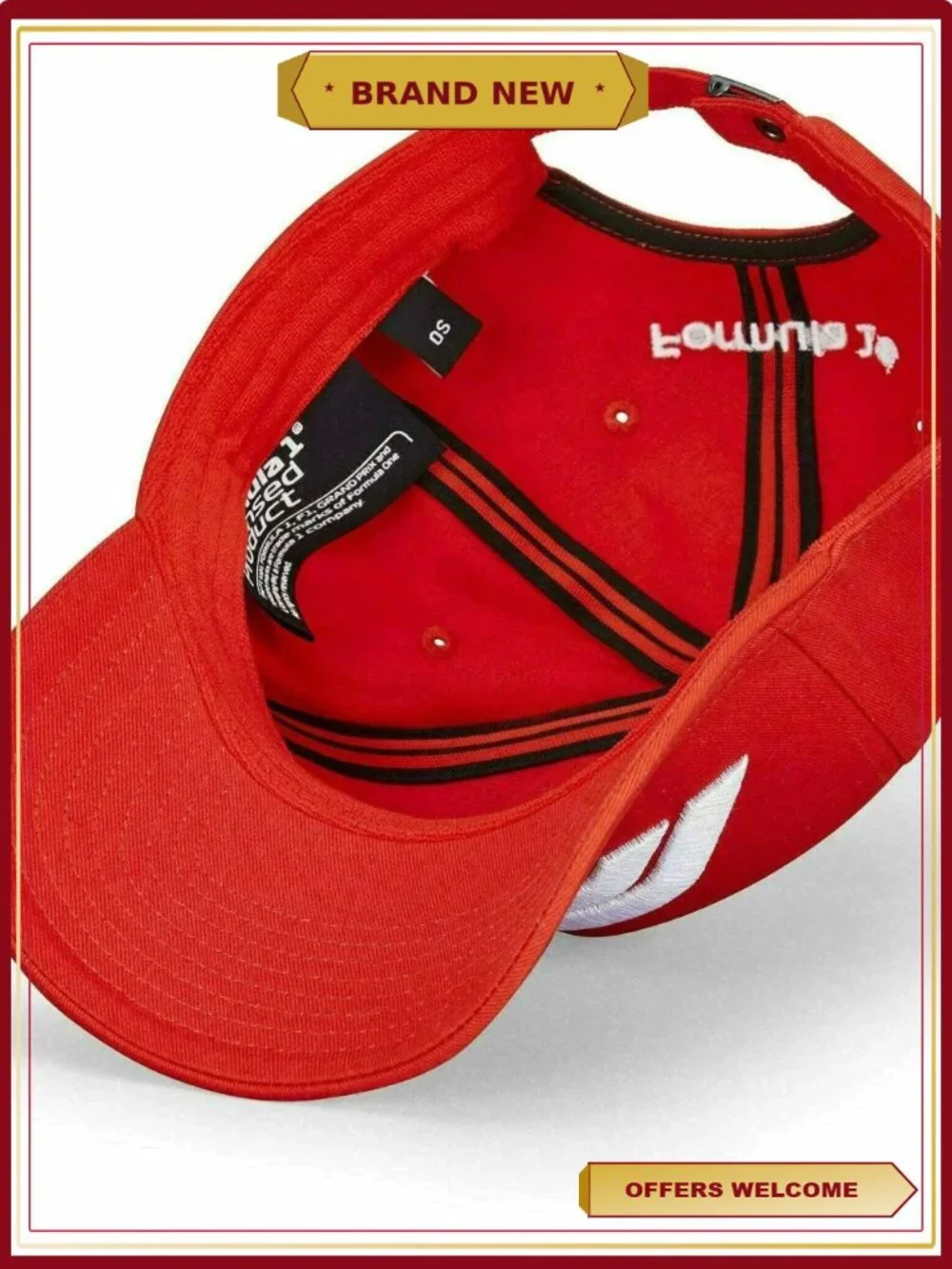 F1 Formula 1 Unisex Large Logo Baseball Cap 100% Cotton Adjustable